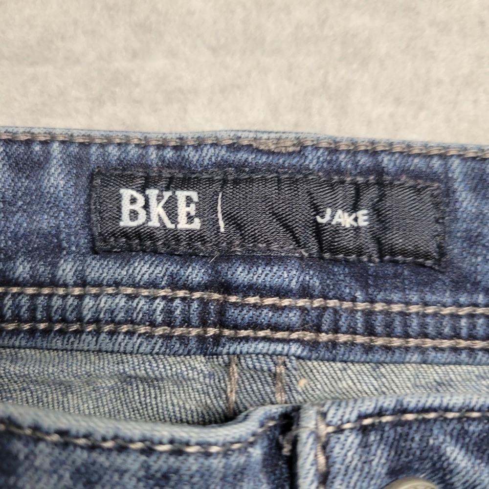 BKE Jake Mens Straight Leg Jeans 36x32 Blue Medium Wash Denim Stretch Casual - Picture 6 of 10